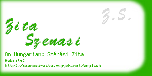 zita szenasi business card