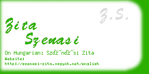 zita szenasi business card